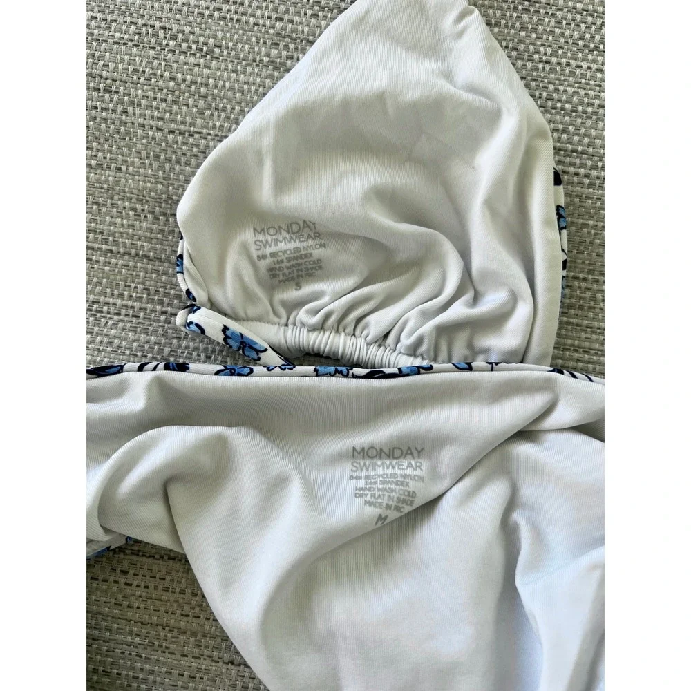 Monday Swimwear Palma Top S Byron Bottom M Paper Floral Bikini Set